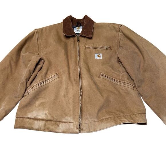 Vintage Carhartt Detroit J01 Brown BRN Jacket Size 40 Regular Medium - Picture 4 of 13